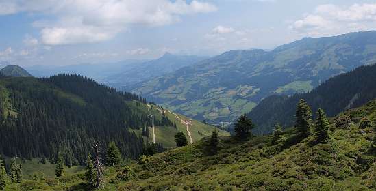 In het midden de Kitzbühlerhorn