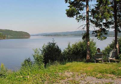 De camping in Sem aan het Snåsavatnet meer
