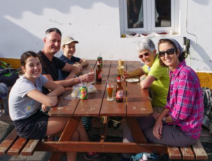 Lotte, Karen, Frank, Cees, Hetty<br>Café in Laranjeiras in 2015