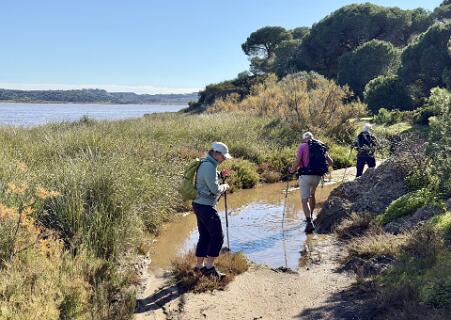 Veel water op het pad langs de Guadiana rivier!