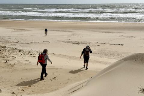 Beide wandelingen gaan terug over he strand