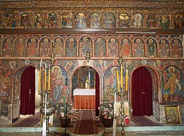 Interieur kerk in Anogi
