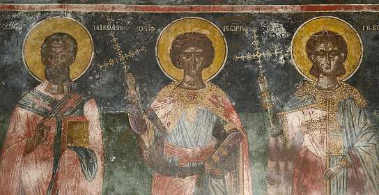 Fresco in de kerk van Anogi