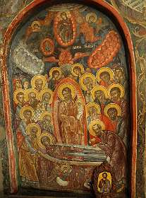 Fresco in de kerk van Anogi