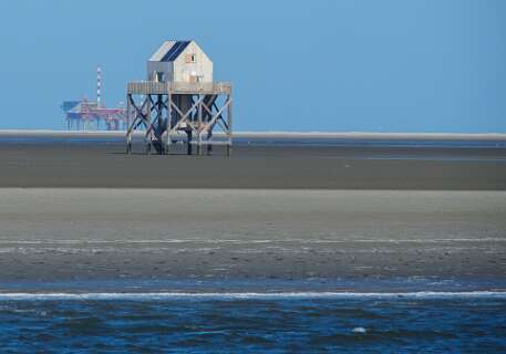 Het vogelwachthuis op de Engelmansplaat