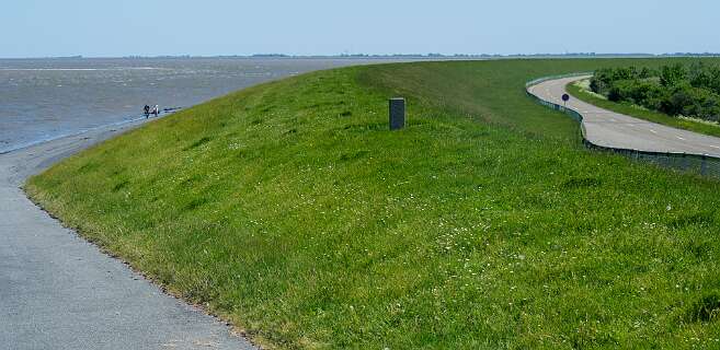 De dijk ten oosten van Lauwersoog