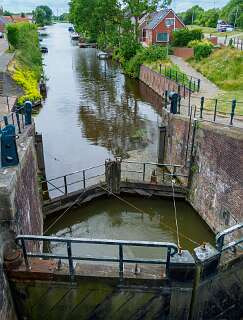 De sluizen in het Termunterzijldiep