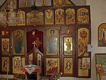 Iconostase in het kerkje