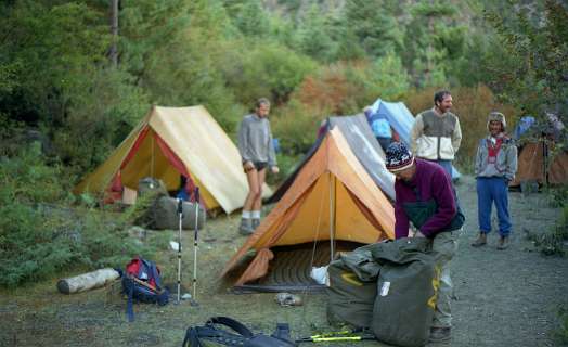 Kamplaats voorbij Pisang
