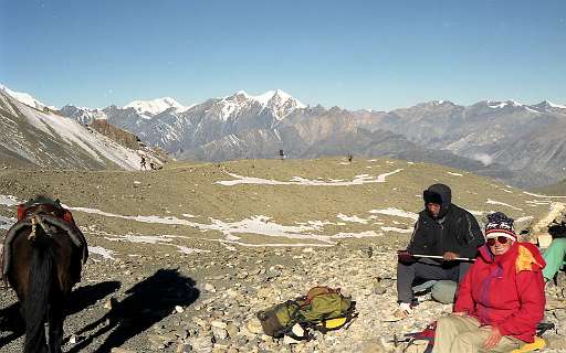 Op de Thorung La pas op 5415 m