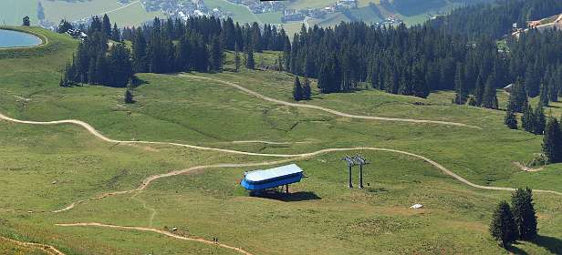 Blik vanaf de Hohe Salve op de Salvensee