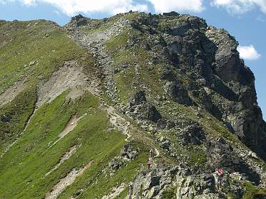Omhoog vanaf St Antonier Joch