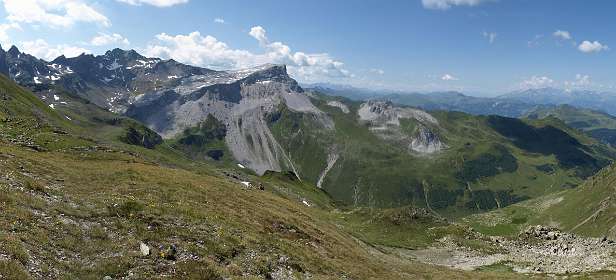 360° panorama boven het St Antönier Joch