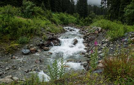 Start voor de kabelbaan over de Suggadinbach