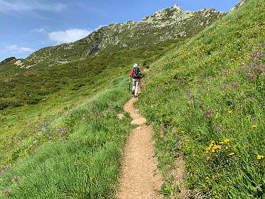 In de achtergrond de  Zamangspitze waar Karen, Frank, Lotte en Cees liepen, zie  Wikiloc