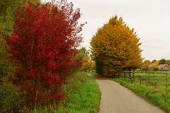 Pieterpad<br>In de achtergrond het dorpje Millen in Duitsland