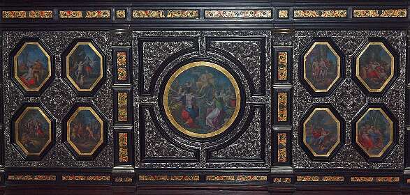 Achterkant van een bed in het Nationaal Paleis