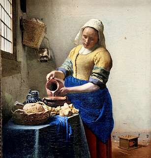 Het Melkmeisje van Johannes Vermeer, geschilderd tussen 1658 en 1660