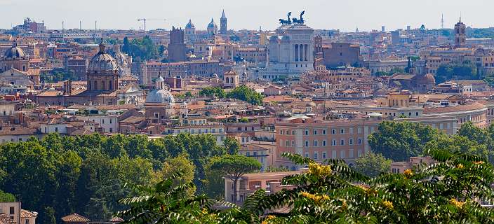 Rome<br>Uitzicht vanaf het plein van Garibaldi