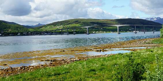 De brug bij Strand naar Sortland