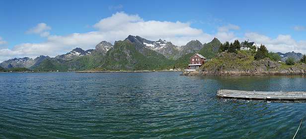 Panorama vanaf de Sandvik camping in Kabelvag