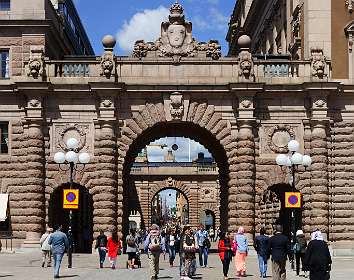 Stockholm<br>Poort door het Parlement