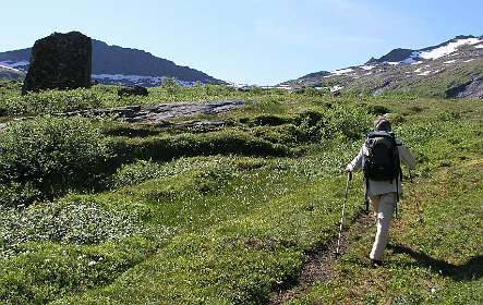 Op weg naar het Fageravatnet meer