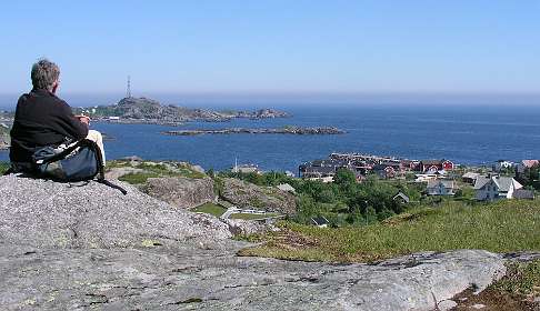 Uitzicht vanaf A in noordoostelijke richting