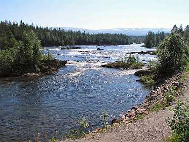 De Svenningdalselva rivier langs de E6