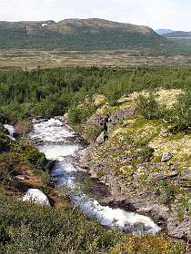 Op de fjell, in de achtergrond onze camping bij Hjerkinn