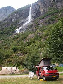 Melkevoll camping aan het einde van het Oldedalen