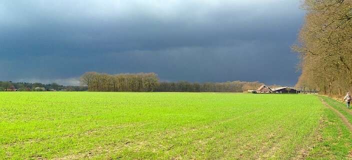 Een hagelbui in aantocht