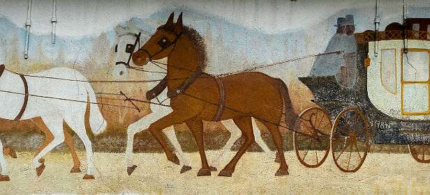 Geschilderd op een muur van deze herberg