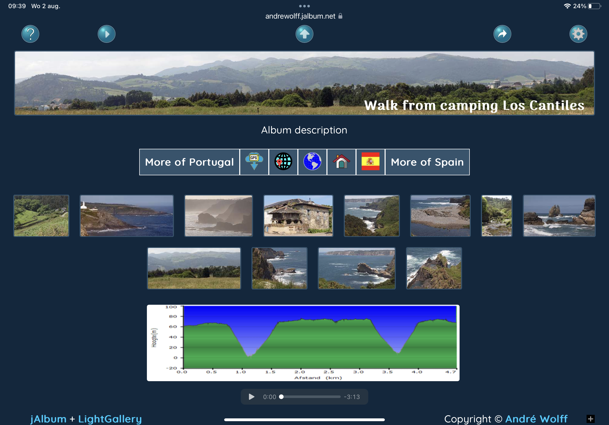 Example index page on iPad
