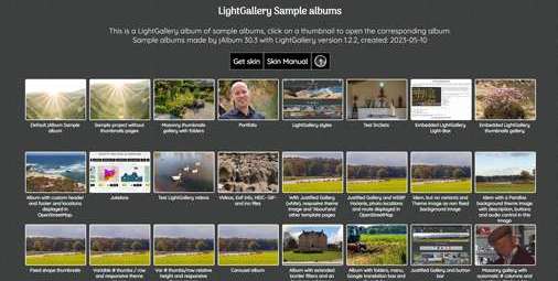 This is a LightGallery album  of sample albums, click on a thumbnail to open the corresponding album.