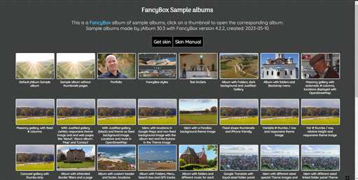 This is a  FancyBox  album  of sample albums, click on a thumbnail to open the corresponding album.