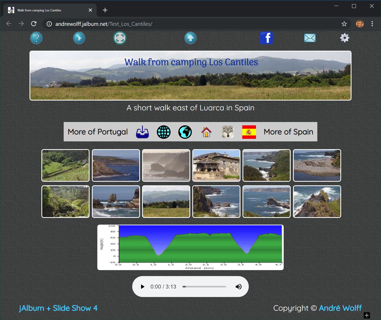 Example index page on PC